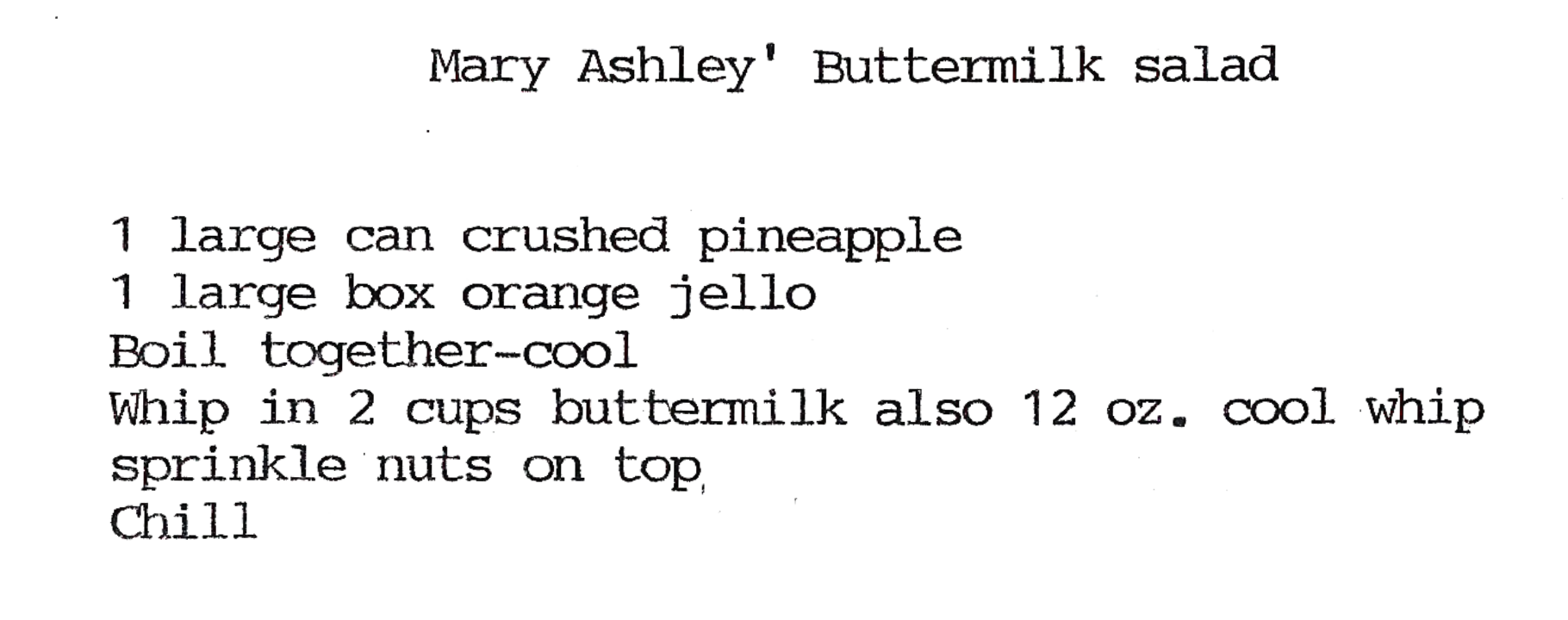 Mary Ashleys Buttermilk Salad Image